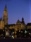 Кафедральный собор Антверпена ночью